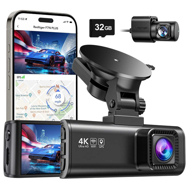 Redtiger F7NP 4K Wifi GPS 2CH 32 go dashcam