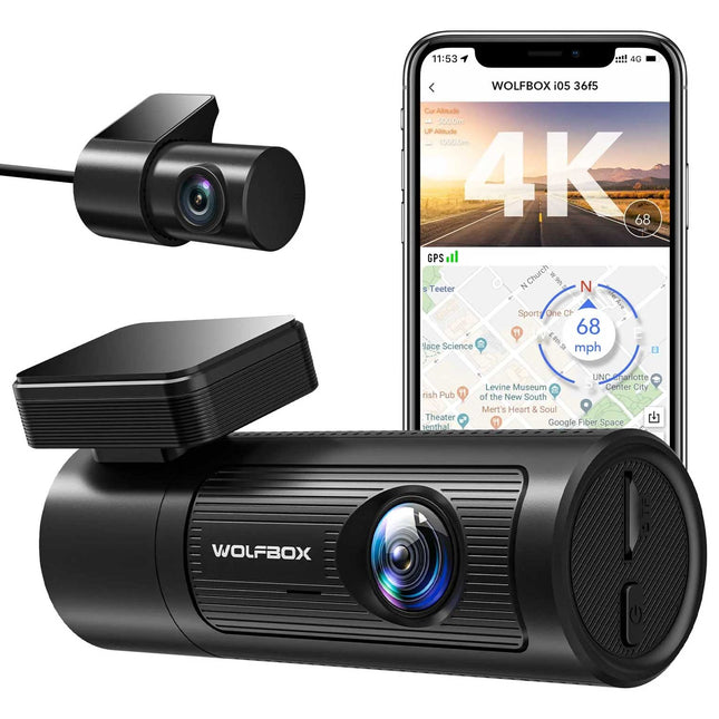 Wolfbox i05 4K Wifi GPS 2CH 32 go dashcam