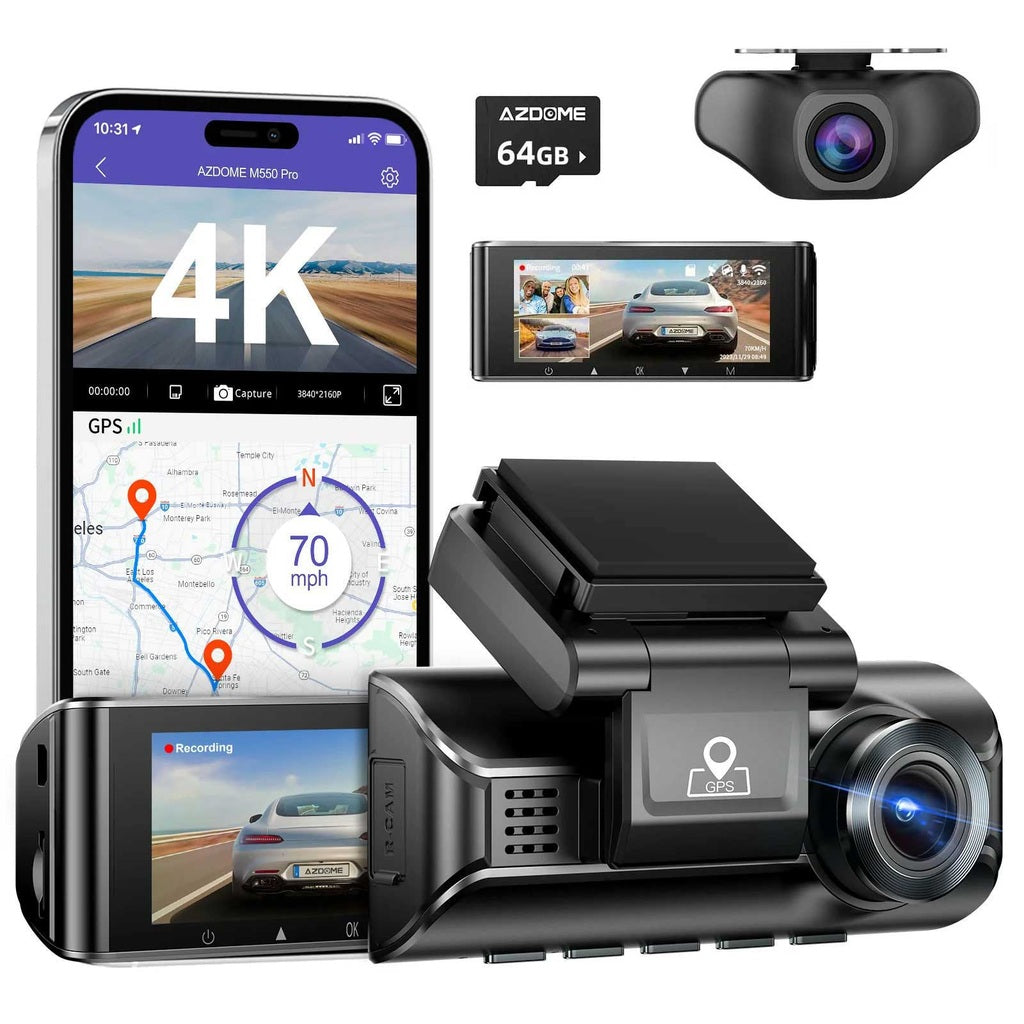 AZDome M770 Pro 2CH 4K Wifi GPS 64 go dashcam
