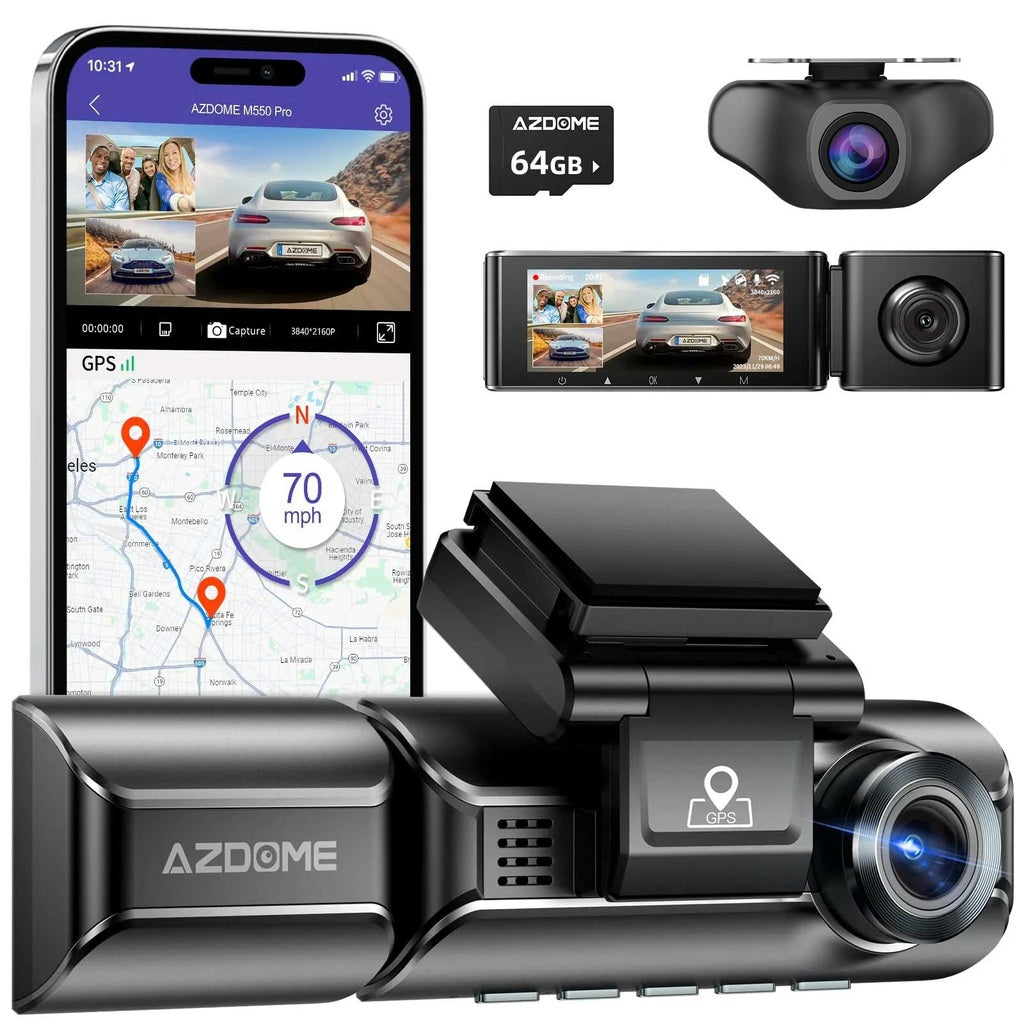 AZDome M770 Pro 3CH 4K Wifi GPS 64 go dashcam