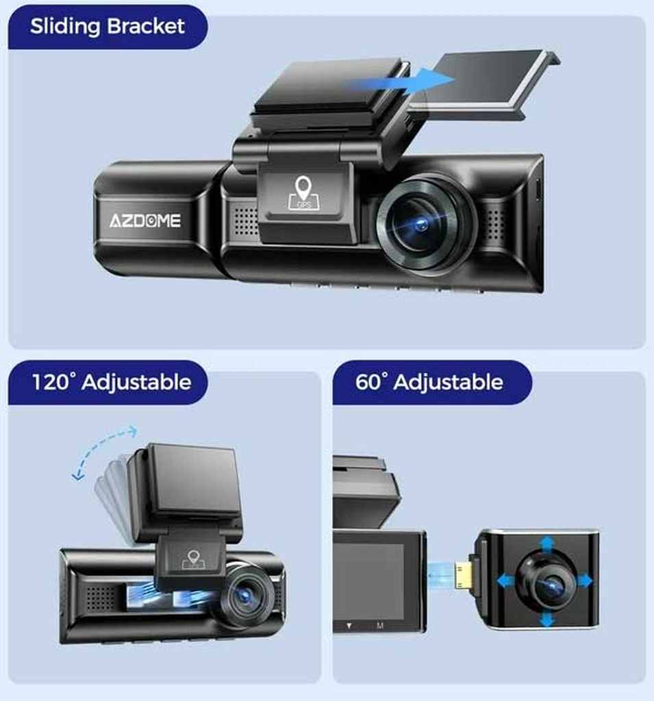 AZDome M770 Pro 3CH 4K Wifi GPS 64 go dashcam