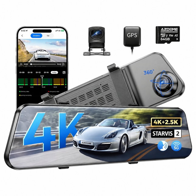 <tc>AZDome PG17 Pro 4K 2CH Wifi GPS 64 Go dashcam</tc>