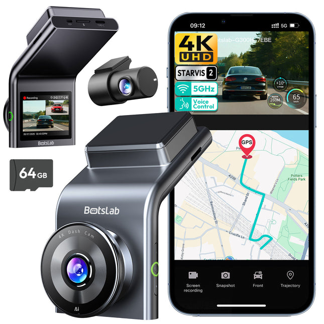<tc>Botslab G300H Plus 4K Wifi GPS 2CH 64 Go dashcam</tc>