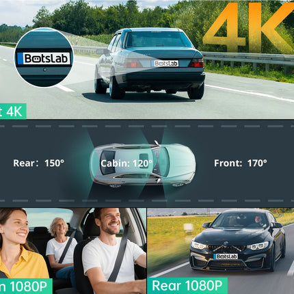 Botslab G980H Pro 3CH 4K Wifi GPS 128 Go dashcam