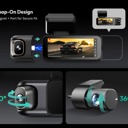 Botslab G980H Pro 3CH 4K Wifi GPS 128 Go dashcam