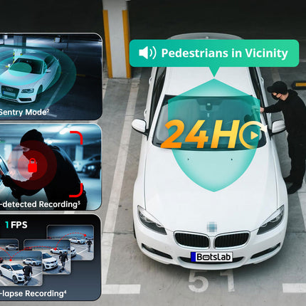 Botslab G980H Pro 3CH 4K Wifi GPS 128 Go dashcam