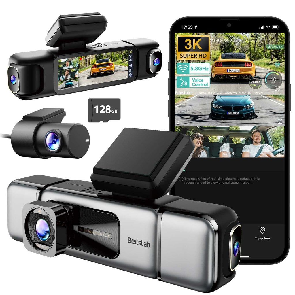 Botslab G980H Pro 4CH 4K Wifi GPS 128 go dashcam 360 degrés