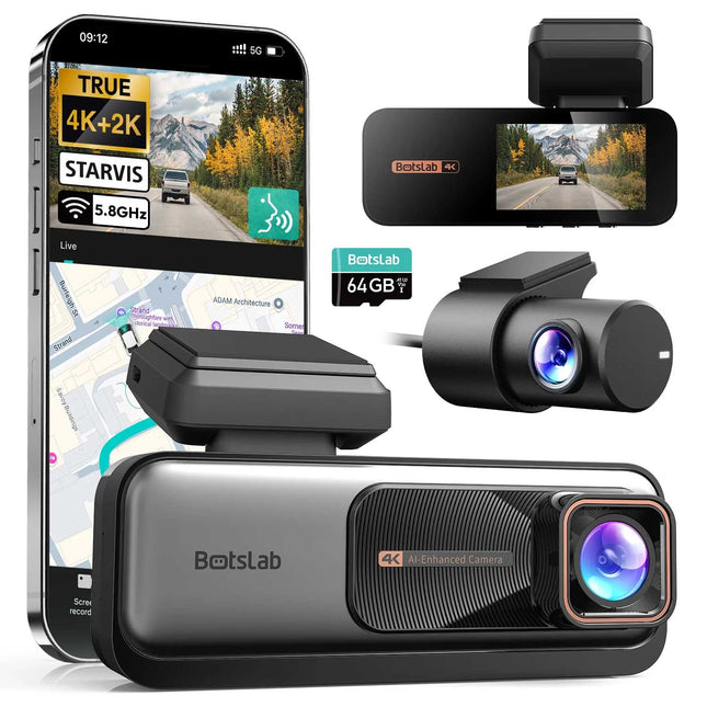 Botslab G980H Pro 4K Wifi GPS 2CH 64 go dashcam