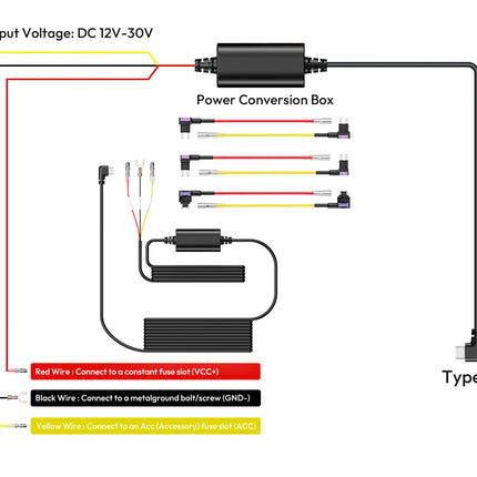 Botslab kit hardwire USB-C 3-wire