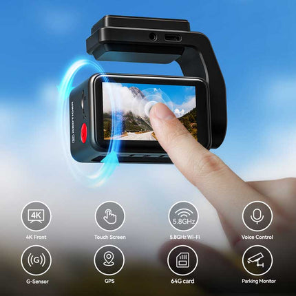 <tc>Redtiger A4 4K Touch Wifi GPS 2CH 64 go dashcam</tc>