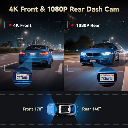 Redtiger A8 2CH 4K Touch Wifi GPS 2CH 64gb dashcam