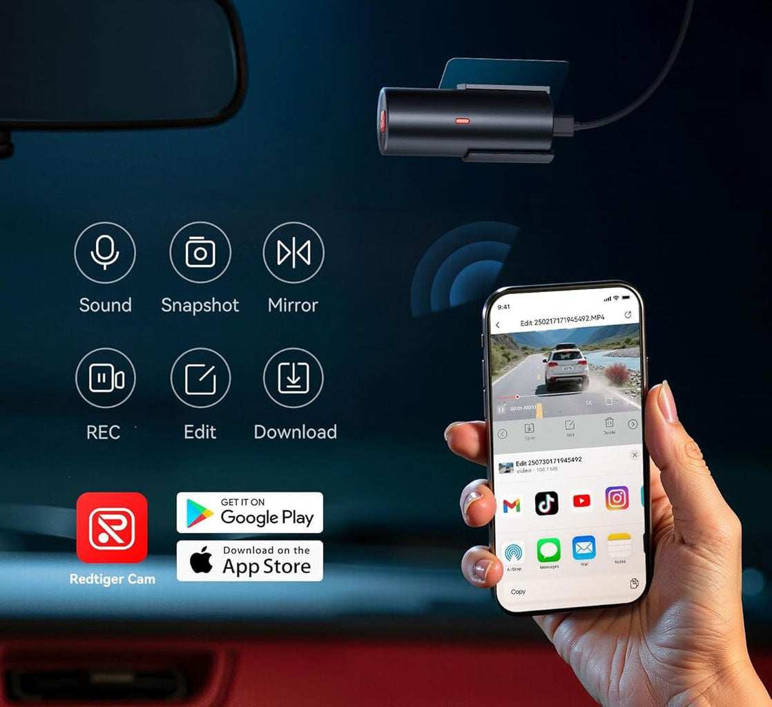 Redtiger F11 4K 1CH Wifi 32 Go dashcam