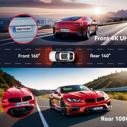 <tc>Redtiger F4 Pro 2CH 4K Touch Wifi GPS 128 go dashcam</tc>