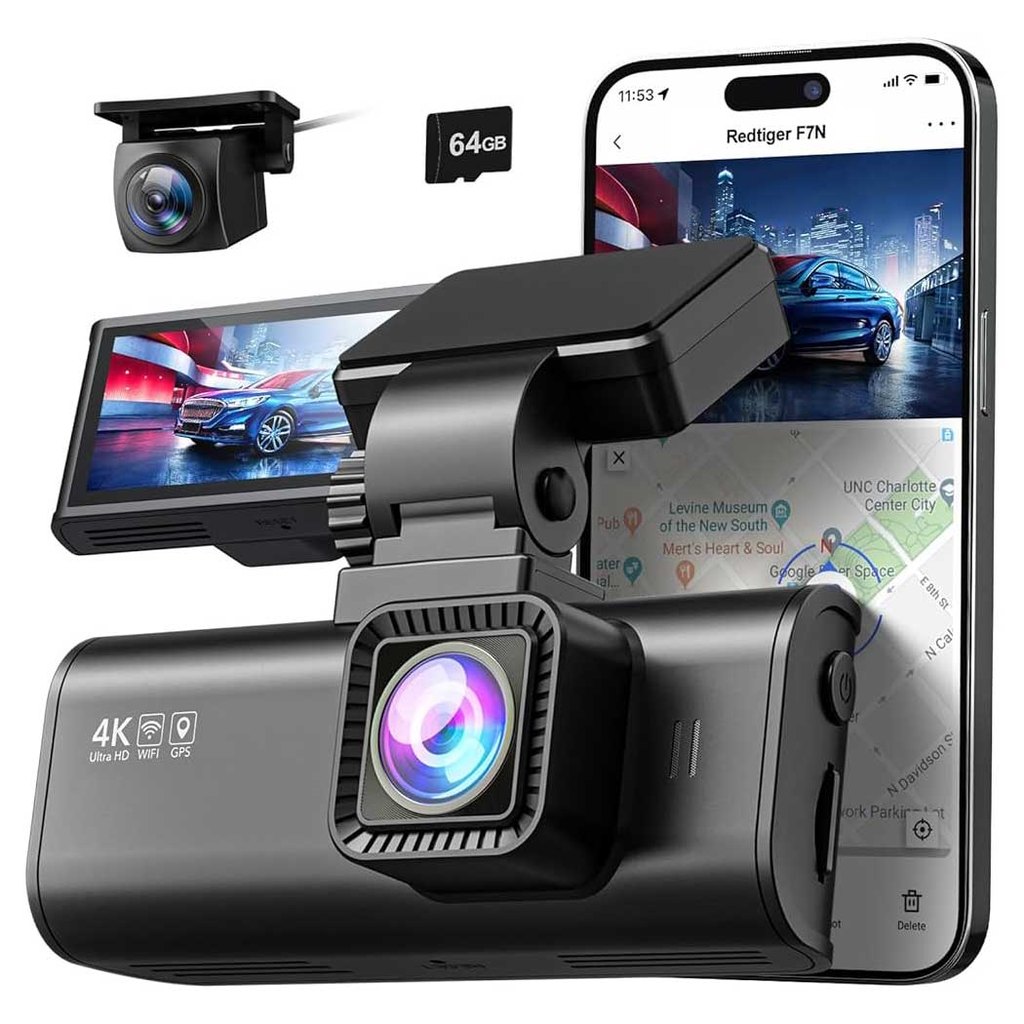 Redtiger F7N 4K Wifi GPS 2CH 64 go dashcam