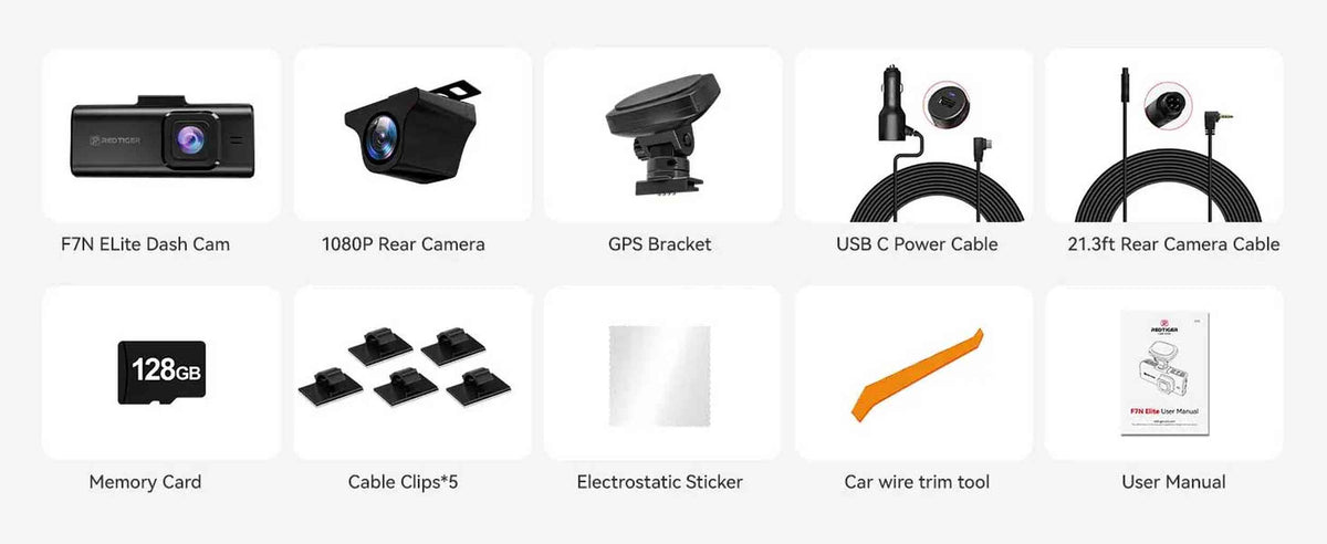 Redtiger F7N Elite 4K Touch Wifi GPS 2CH 128 go dashcam