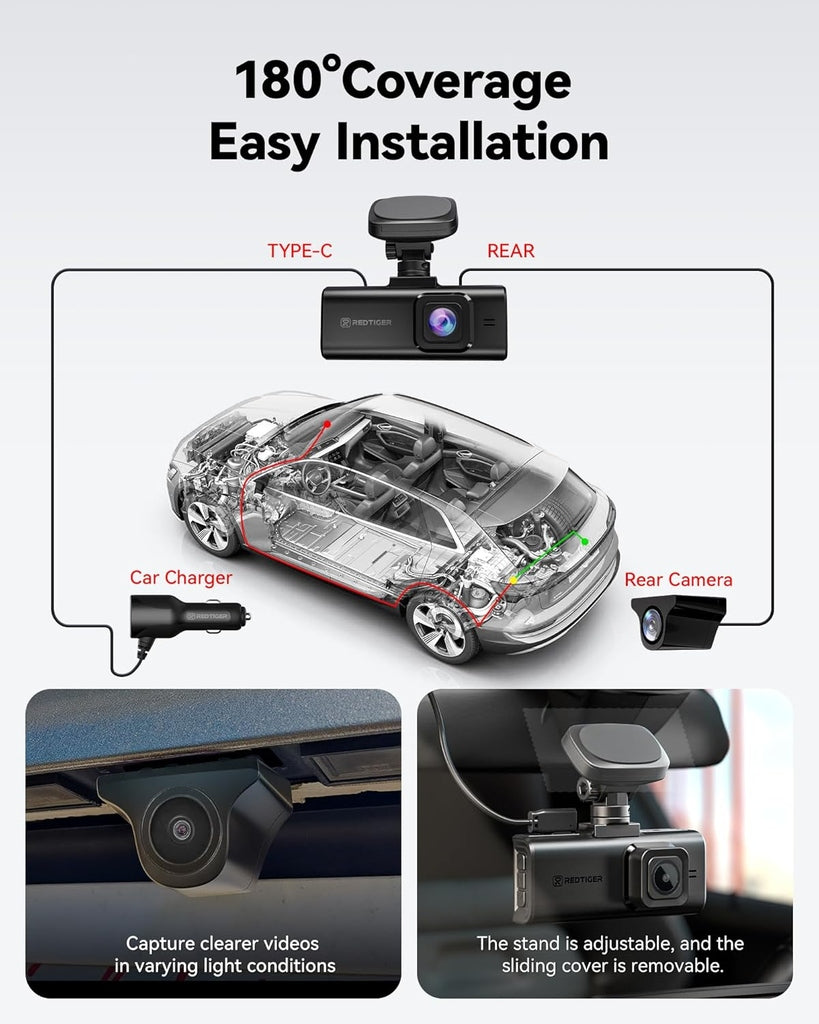 Redtiger F7N Elite 4K Touch Wifi GPS 2CH 128 go dashcam