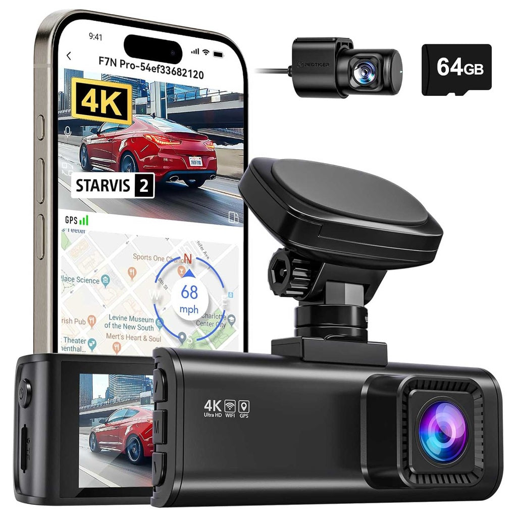 Redtiger F7N Pro 4K Wifi GPS 2CH 64 go dashcam