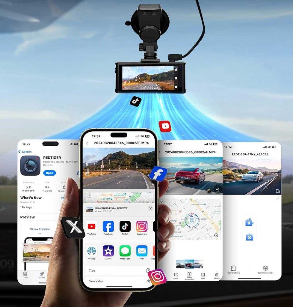 Redtiger F7NS 4K 1CH Wifi GPS dashcam