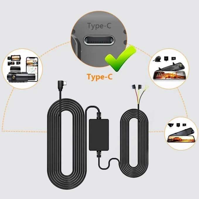 Redtiger kit hardwire USB-C 3 fils