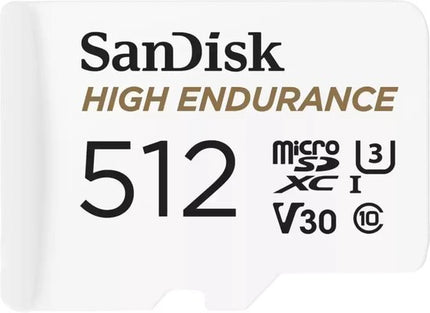 <tc>Sandisk 512 Go, carte microSD High Endurance U3 V30</tc>