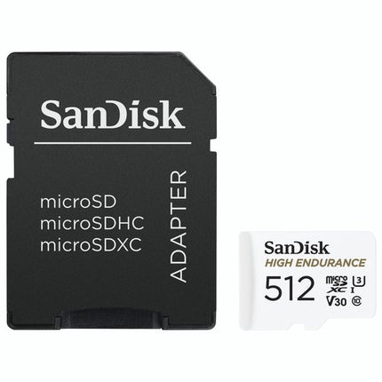 <tc>Sandisk 512 Go, carte microSD High Endurance U3 V30</tc>