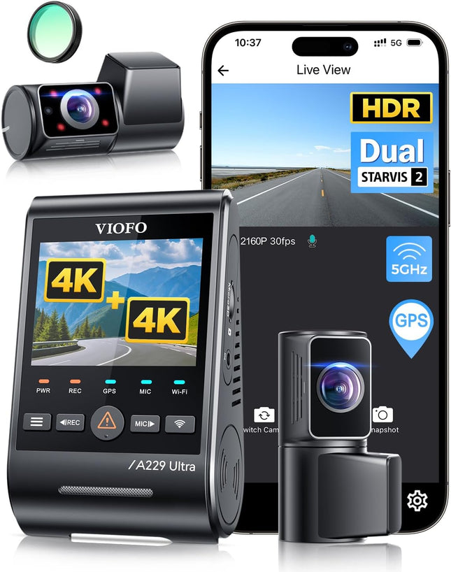 Viofo A229 Ultra 3CH 4K Wifi GPS dashcam