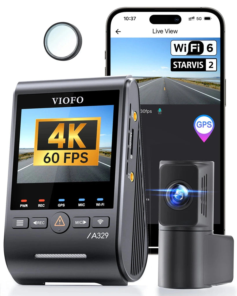Viofo A329S dashcam 2 canaux 4K avec Wi-Fi et GPS