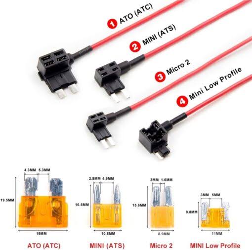 Viofo HK4 kit hardwire USB-C 3 fils