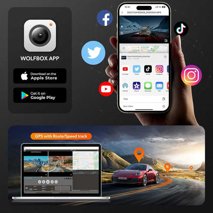 <tc>Wolfbox G840H 2K Wifi GPS 32 go Mirror dashcam</tc>