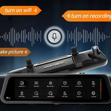 <tc>Wolfbox G900 Tripro bumper 3CH 4K Wifi GPS 256 Go Mirror dashcam</tc>