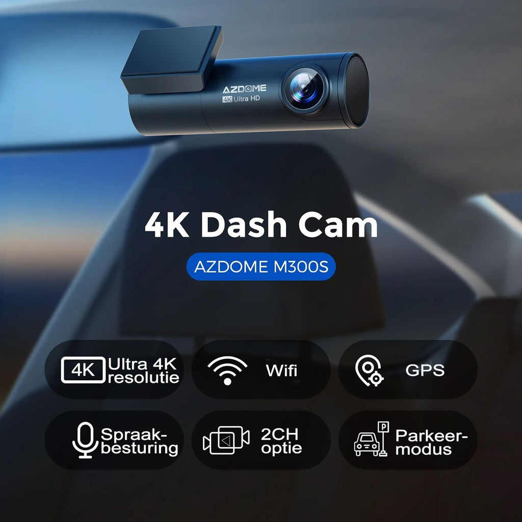AZDome M300S 4K 2CH Dual Wifi GPS 64 go dashcam